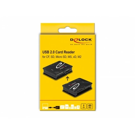 DELOCK USB 2.0 CF/SD/Micro-SD/MS/xD/M2  kártyaolvasó