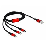 DELOCK USB 3-in-1 töltőkábel Lightning/USB Micro-B/USB Type-C 1m