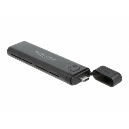 DELOCK külső ház M.2 NVMe PCIe vagy SATA SSD-hez USB 3.2 Gen 2 Type-C 10Gb/s szerszám nélküli DELOCK külső ház M.2 NVMe PCIe vagy SATA SSD-hez USB 3.2 Gen 2 Type-C 10Gb/s szerszám nélküli