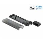 DELOCK külső ház M.2 NVMe PCIe vagy SATA SSD-hez USB 3.2 Gen 2 Type-C 10Gb/s szerszám nélküli DELOCK külső ház M.2 NVMe PCIe vagy SATA SSD-hez USB 3.2 Gen 2 Type-C 10Gb/s szerszám nélküli