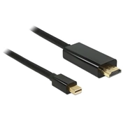 DELOCK miniDisplayport 1.2 dugó - High Speed HDMI A dugó 4K - Fekete - 3m (83700)