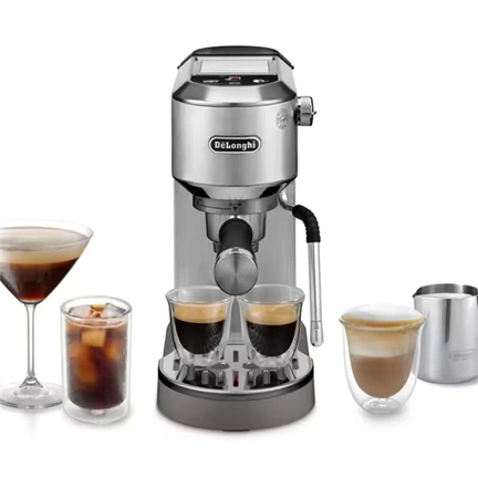 DELONGHI EC890.M Dedica Duo manuális eszpresszó kávéfőző, tartály: 1,1 l, 1450W, Ezüst