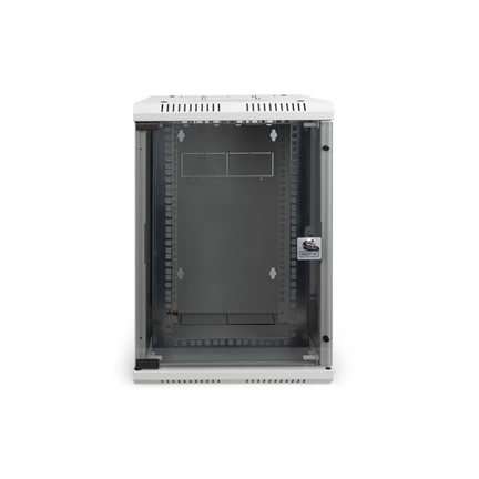 DIGITUS 10"/19" 5/10U Kombinált 350/483mm mély üvegajtós szürke fali rack szekrény