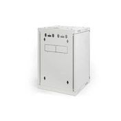 DIGITUS 10"/19" 5/10U Kombinált 350/483mm mély üvegajtós szürke fali rack szekrény
