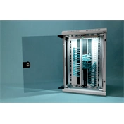 DIGITUS 10"/19" 5/10U Kombinált 350/483mm mély üvegajtós szürke fali rack szekrény