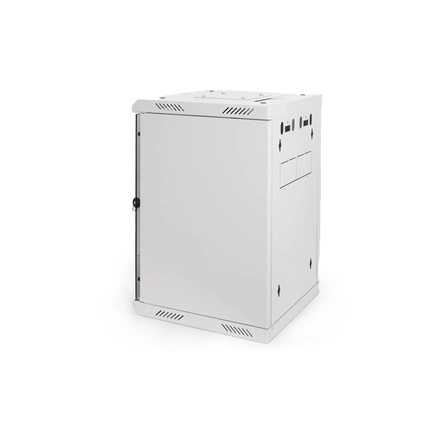 DIGITUS 10"/19" 5/10U Kombinált 350/483mm mély üvegajtós szürke fali rack szekrény