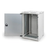 DIGITUS 10"/19" 5/10U Kombinált 350/483mm mély üvegajtós szürke fali rack szekrény