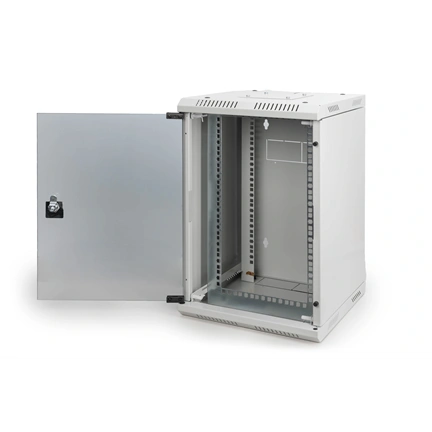 DIGITUS 10"/19" 5/10U Kombinált 350/483mm mély üvegajtós szürke fali rack szekrény