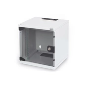 DIGITUS 10" 6U 330x312x300mm üvegajtós szürke fali rack szekrény