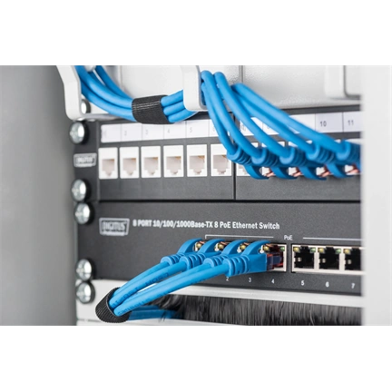 DIGITUS 10" 6U 330x312x300mm üvegajtós szürke fali rack szekrény