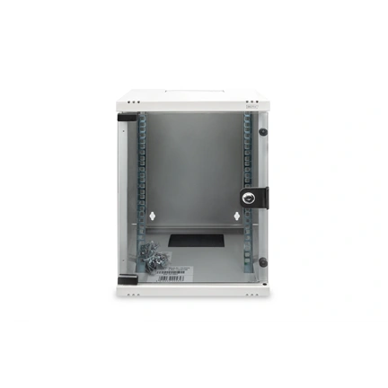 DIGITUS 10" 9U 464x312x300mm üvegajtós szürke fali rack szekrény
