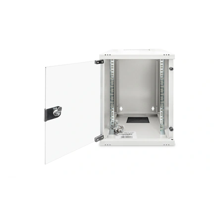 DIGITUS 10" 9U 464x312x300mm üvegajtós szürke fali rack szekrény