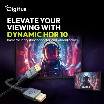 DIGITUS 16K UHD 80G 240Hz aranyozott 2.1 DisplayPort kábel 2m