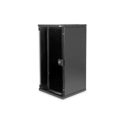 DIGITUS 19" 12U 592x312x300mm üvegajtós fekete fali rack szekrény