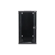 DIGITUS 19" 12U 592x312x300mm üvegajtós fekete fali rack szekrény