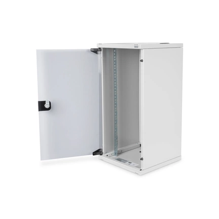 DIGITUS 19" 12U 592x312x300mm üvegajtós szürke fali rack szekrény