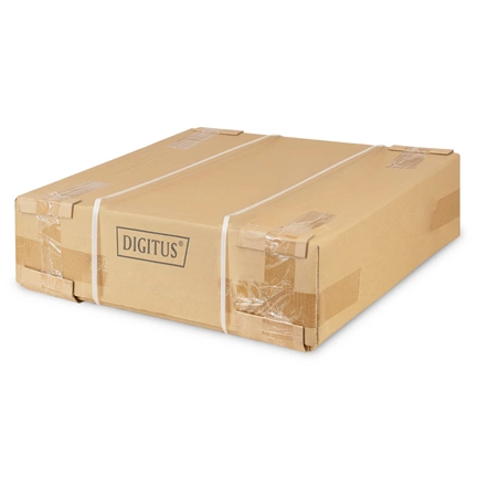 DIGITUS 19" 12U 595x540x400mm lapraszerelt üvegajtós szürke fali rack szekrény