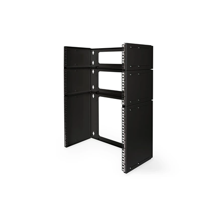 DIGITUS 19" 4U 195x505x250mm nyitott fekete fali patch konzol