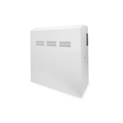 DIGITUS 19" 6U 800x640x309mm slim függőleges rögzítésű szürke fali rack szekrény