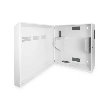 DIGITUS 19" 6U 800x640x309mm slim függőleges rögzítésű szürke fali rack szekrény