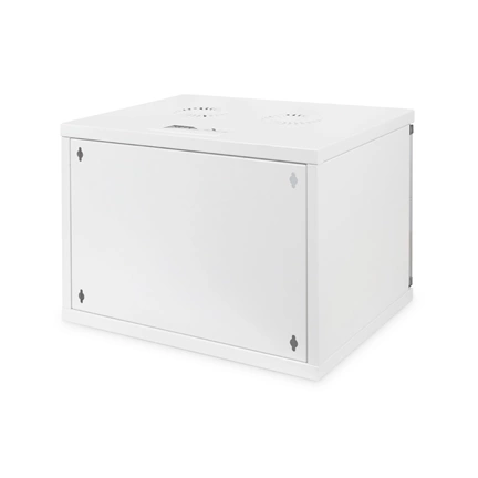 DIGITUS 19" 7U 370x540x400mm lapraszerelt üvegajtós szürke fali rack szekrény