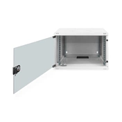 DIGITUS 19" 7U 370x540x400mm lapraszerelt üvegajtós szürke fali rack szekrény