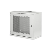DIGITUS 19" 9U 460x540x400mm lapraszerelt perforált ajtós szürke fali rack szekrény