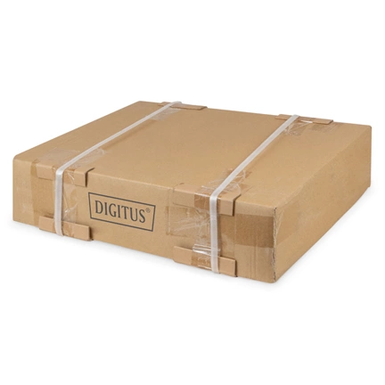 DIGITUS 19" 9U 460x540x400mm lapraszerelt üvegajtós szürke fali rack szekrény