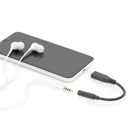 DIGITUS 24bit 48 KHZ USB Type-C 3.5mm stereo audio adapter kábel 0,2m