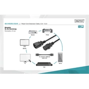 DIGITUS 250V 10A IEC C13 csatlakozó IEC C14 dugó 1,8m hosszabbító kábel