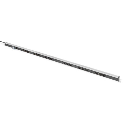 DIGITUS A-19-STRIP42-1 0U PDU 230V 16A 14xCEE 7/3 aljzat CEE7/7 csatlakozó megszakítóval 2M elosztósor