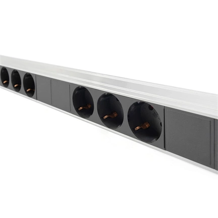 DIGITUS A-19-STRIP42-1 0U PDU 230V 16A 14xCEE 7/3 aljzat CEE7/7 csatlakozó megszakítóval 2M elosztósor