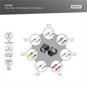DIGITUS A-CC-BL Fekete RJ45 clips patch kábelhez 100db/csomag