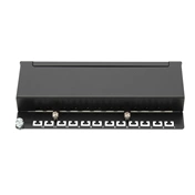 DIGITUS CAT6A HD 12port asztali fekete árnyékolt Patch Panel