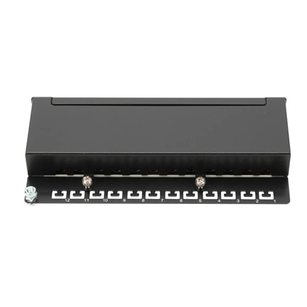 DIGITUS CAT6A HD 12port asztali fekete árnyékolt Patch Panel