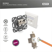 DIGITUS CAT6A árnyékolt szerszám nélkül szerelhető Keystone Jack