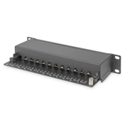 DIGITUS CAT6 12port asztali fekete árnyékolt patch panel