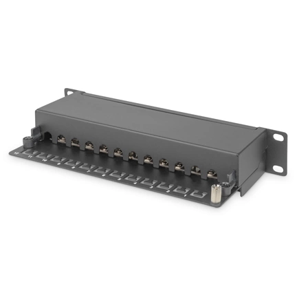 DIGITUS CAT6 12port asztali fekete árnyékolt patch panel