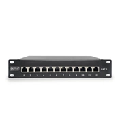 DIGITUS CAT6 12port asztali fekete árnyékolt patch panel