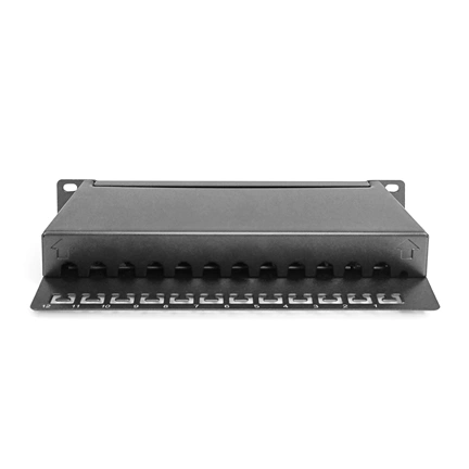 DIGITUS CAT6 12port asztali fekete árnyékolt patch panel