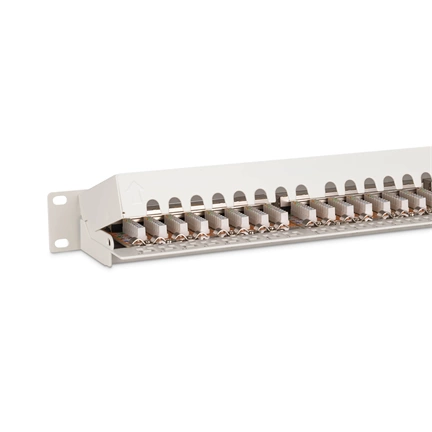 DIGITUS CAT6 24port 19" 1U kompakt szürke árnyékolt Patch Panel