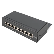 DIGITUS CAT6 8port asztali fekete árnyékolt patch panel
