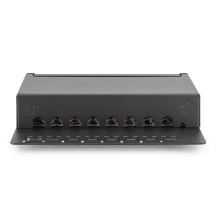 DIGITUS CAT6 8port asztali fekete árnyékolt patch panel