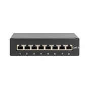 DIGITUS CAT6 8port asztali fekete árnyékolt patch panel