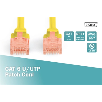 DIGITUS Cat.6 U/UTP LSZH 10m sárga patch kábel