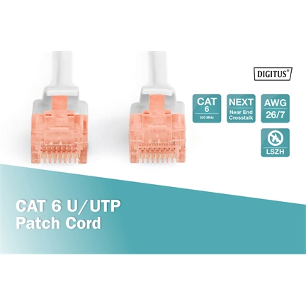 DIGITUS Cat.6 U/UTP LSZH 7m szürke patch kábel
