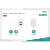 DIGITUS DA-10062 2 port USB Type-A/Type-C 30W töltőadapter