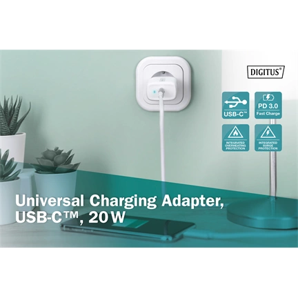 DIGITUS DA-10196 Univerzális USB Type-C 20W Fast Charge töltőadapter