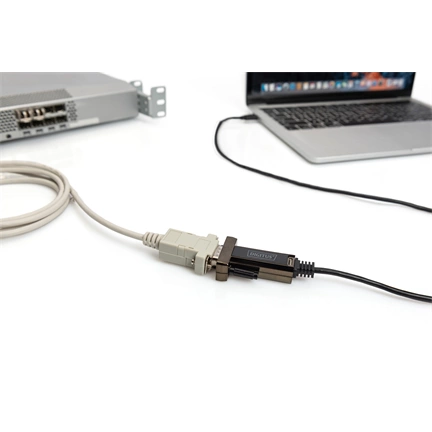 DIGITUS DA-70166 DSUB 9M RS232 USB Type-C 2.0 adapter 1m kábel