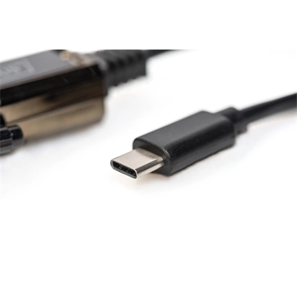 DIGITUS DA-70166 DSUB 9M RS232 USB Type-C 2.0 adapter 1m kábel